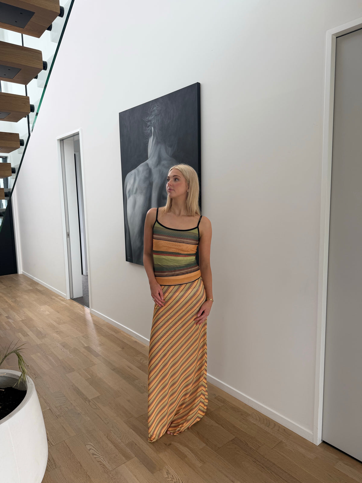 With Harper Lu Mesh Gold Stripe Set