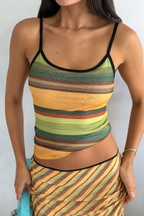 With Harper Lu Mesh Gold Stripe Set