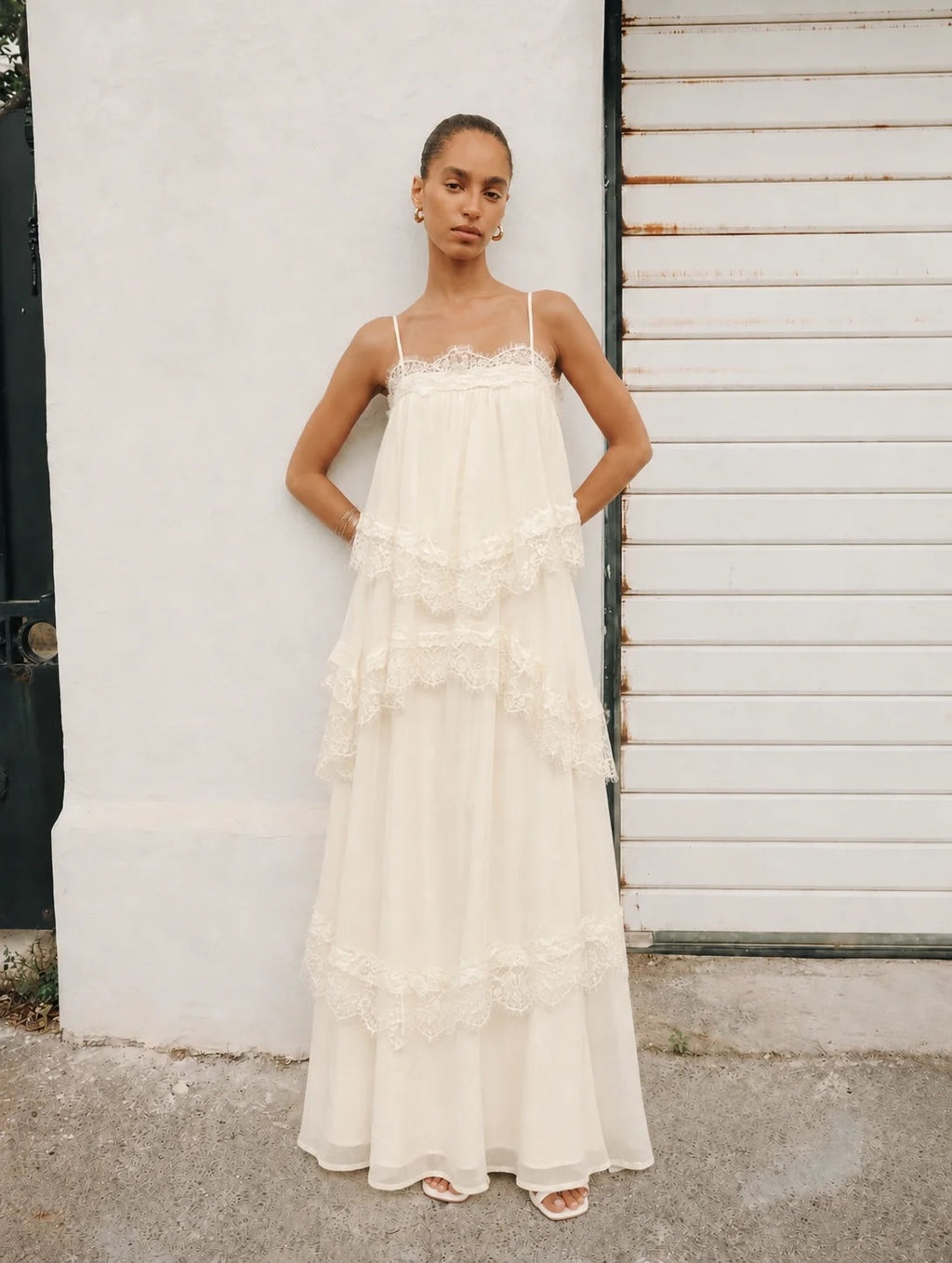 Curated Row - Joyce Lace Tiered Maxi Dress