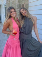 Melania Maxi Dress in Coral Pink