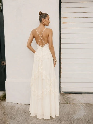 Curated Row - Joyce Lace Tiered Maxi Dress