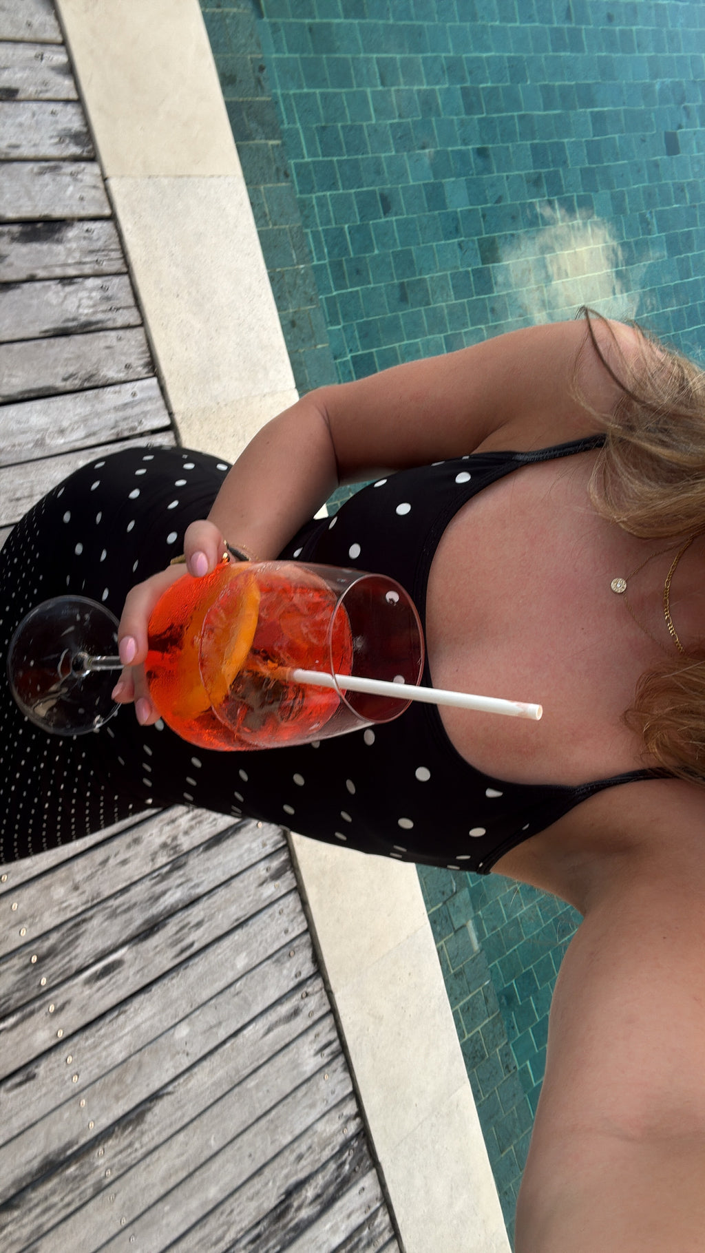 With Harper Lu Slip Dress in Black Polka