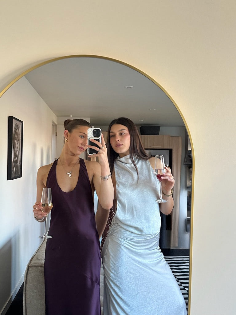 Shona Joy Savanna Racer Maxi Dress in Plum