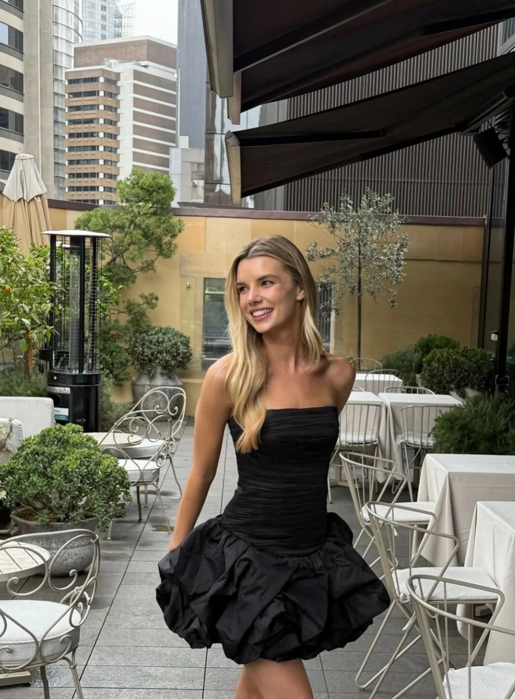 aje bubble dress mini AJE Violette Bubble Hem Mini Dress
