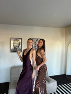 Shona Joy Savanna Racer Maxi Dress in Plum