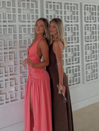 Melania Maxi Dress in Coral Pink