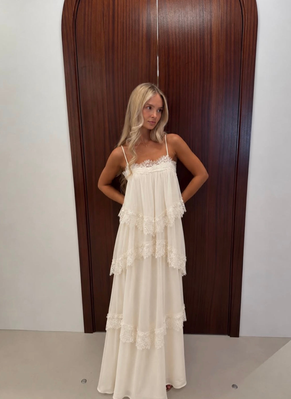 Curated Row - Joyce Lace Tiered Maxi Dress