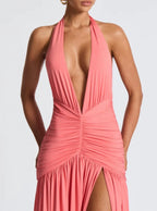 Melania Maxi Dress in Coral Pink