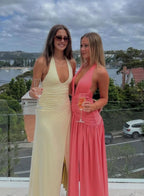 Melania Maxi Dress in Coral Pink