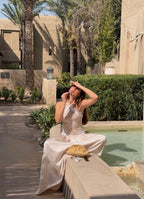 Innovare Denim - Cadwalader Lace Floral Ruch Maxi Dress