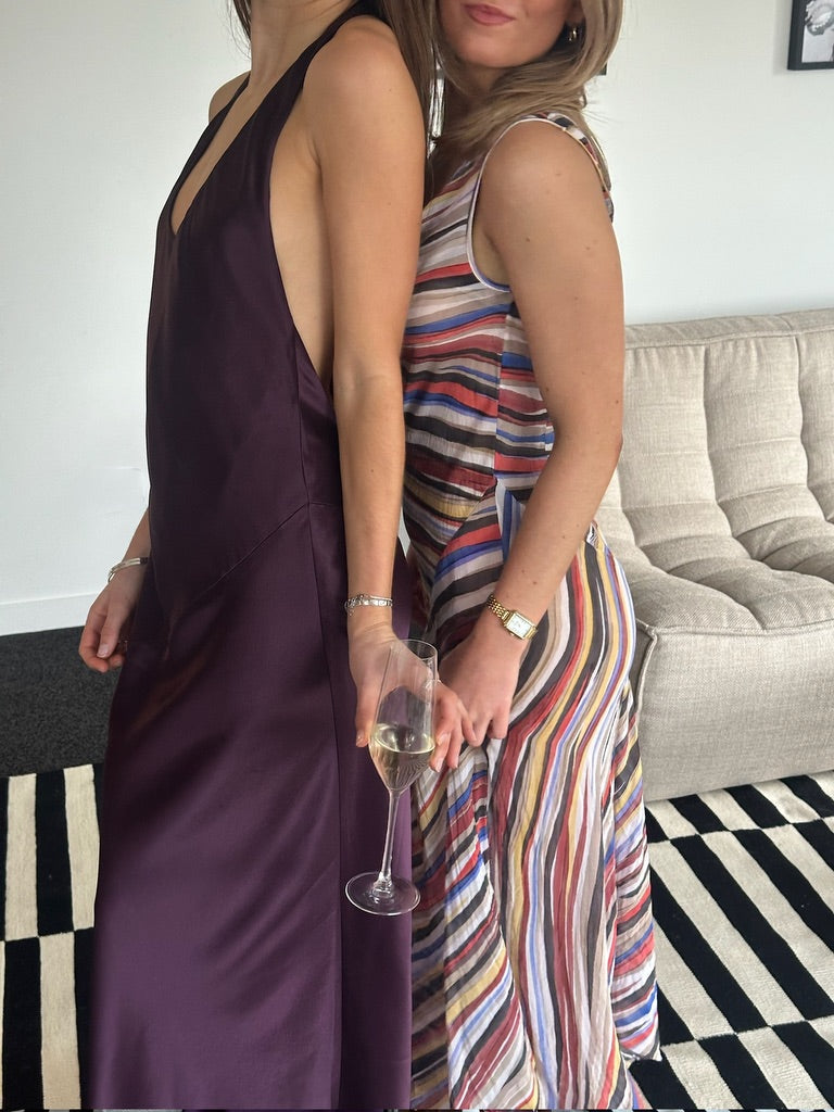 Shona Joy Savanna Racer Maxi Dress in Plum