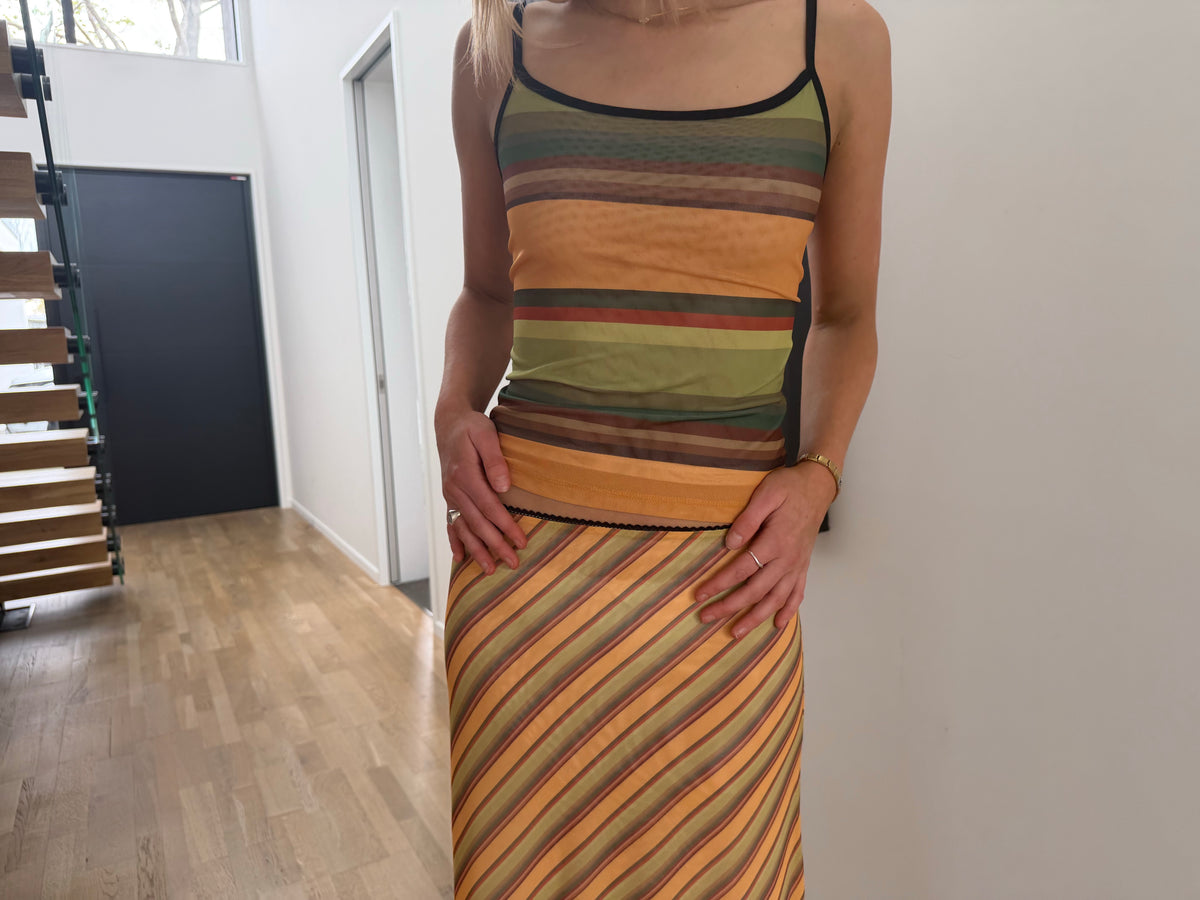 With Harper Lu Mesh Gold Stripe Set
