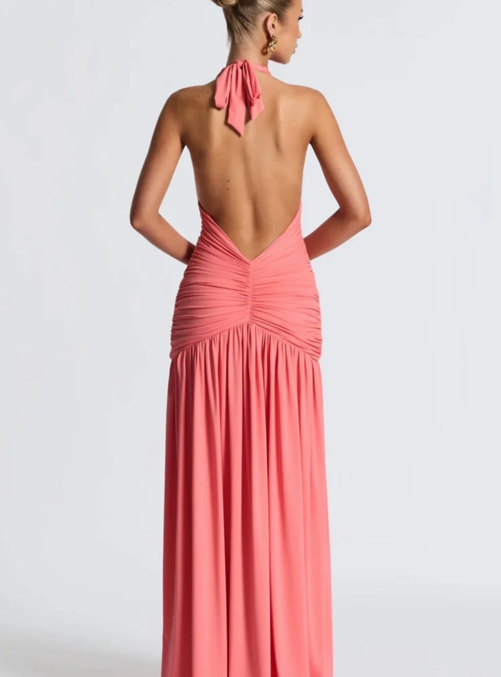 Melania Maxi Dress in Coral Pink