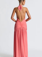 Melania Maxi Dress in Coral Pink