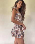 SIR The Label Bettina Shirred Mini Dress