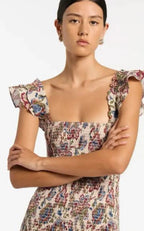 SIR The Label Bettina Shirred Mini Dress