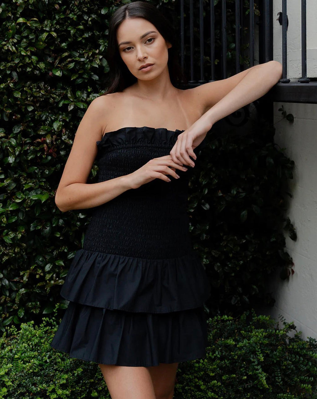 Caitlin Crisp Georgette Mini - Black