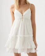 Talia Flounce Mini in White