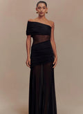 Dallas One Shoulder Mesh Maxi Dress