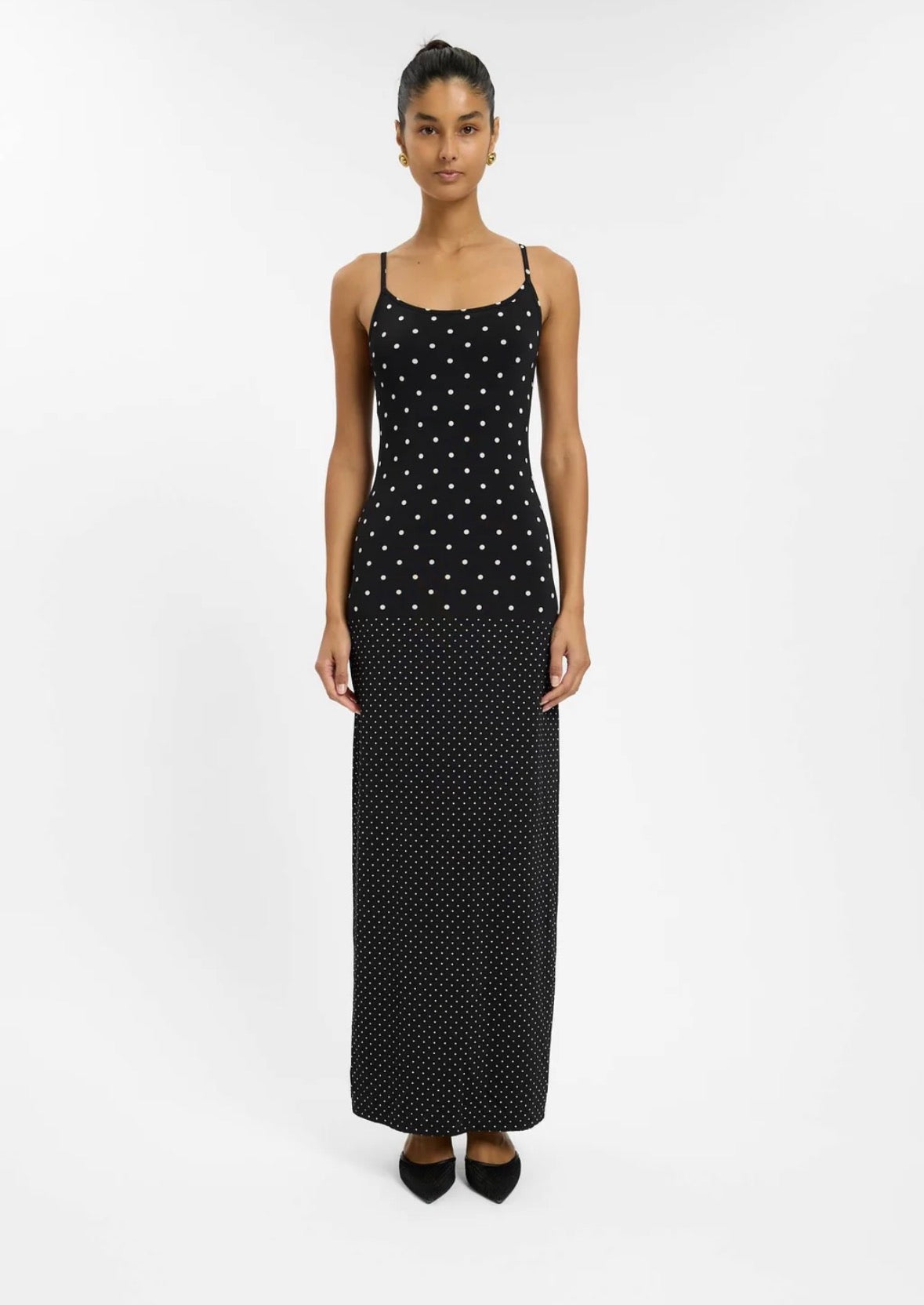 With Harper Lu Slip Dress in Black Polka