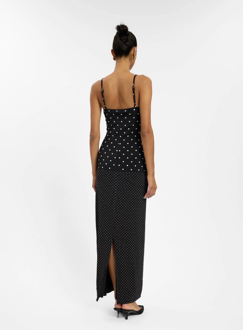 With Harper Lu Slip Dress in Black Polka