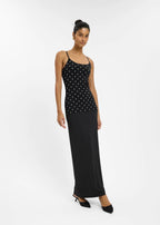 With Harper Lu Slip Dress in Black Polka