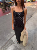 With Harper Lu Slip Dress in Black Polka