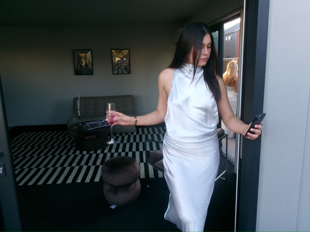 Bec and Bridge Juna dress in silver