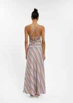 With Harper Lu Halter Maxi Dress Vintage Stripe