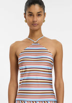With Harper Lu Halter Maxi Dress Vintage Stripe