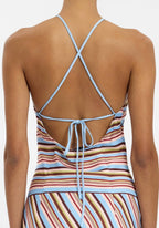With Harper Lu Halter Maxi Dress Vintage Stripe