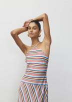 With Harper Lu Halter Maxi Dress Vintage Stripe