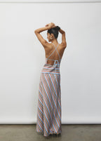 With Harper Lu Halter Maxi Dress Vintage Stripe