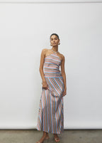With Harper Lu Halter Maxi Dress Vintage Stripe