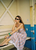 With Harper Lu Halter Maxi Dress Vintage Stripe
