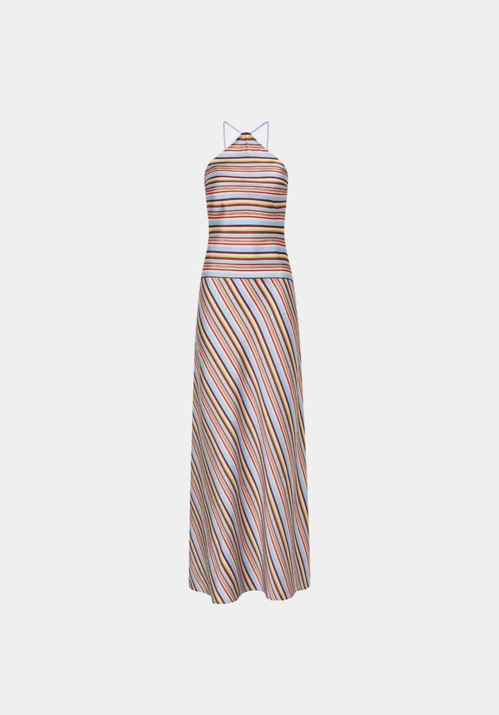 Halter Maxi Dress | Vintage Stripe