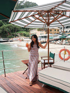 With Harper Lu Halter Maxi Dress Vintage Stripe